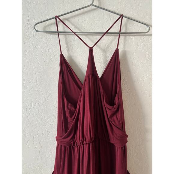 Anthropologie Moulinette Soeurs Burgundy Red Romper Jumpsuit Pockets Medium - Picture 7 of 9